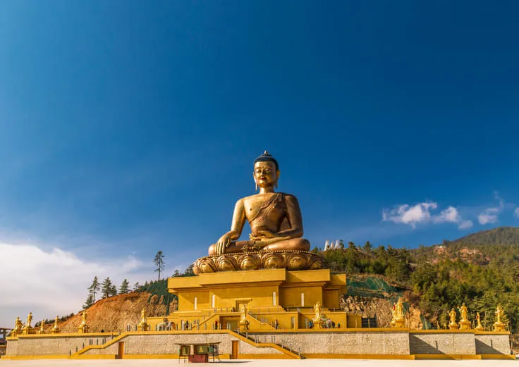 Majestic Bhutan Buddha Dordenma Blue Sky