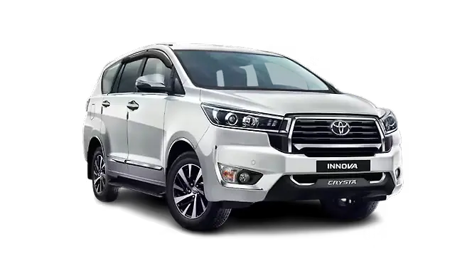 A silver Toyota Innova Crysta