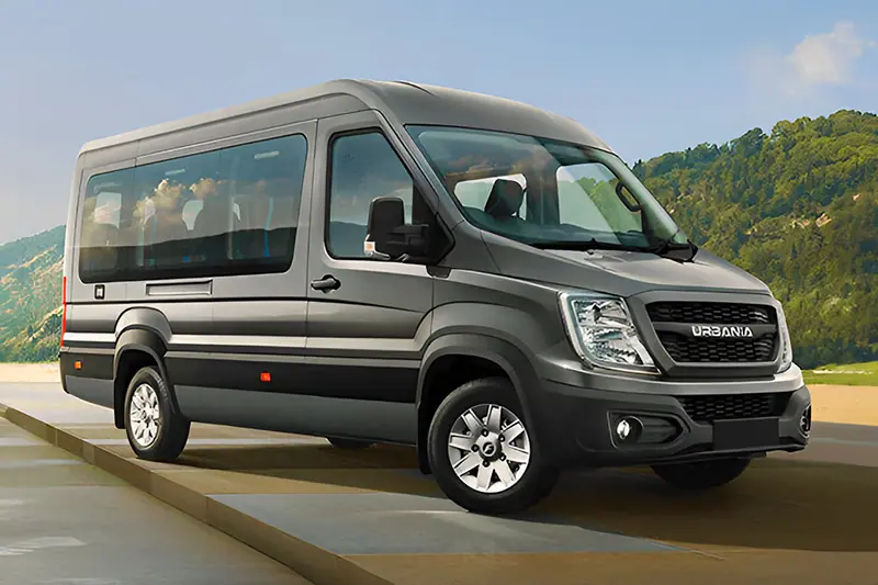 Grey Force Urbania passenger van, representative Tempo Traveller vehicle