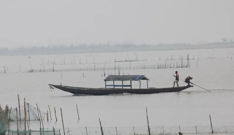 Fishing boat on Chilika Lake at Satapada, Odisha