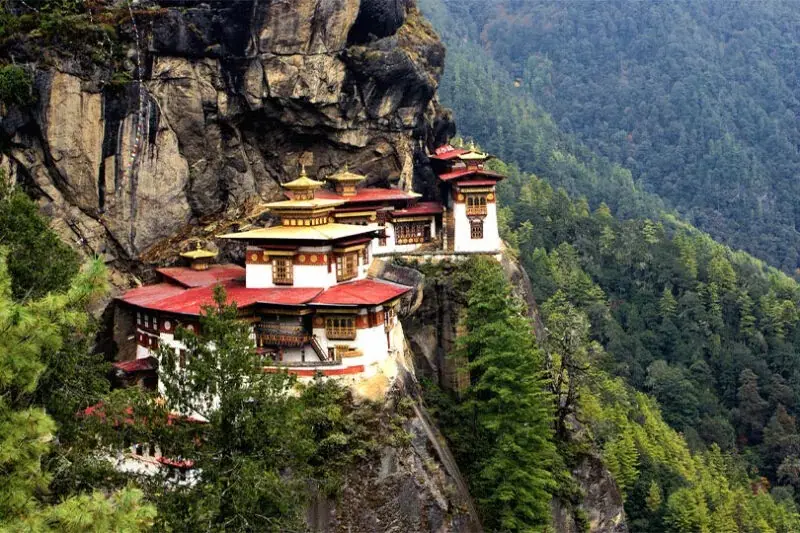 Tiger's Nest monastery clinging to the cliff face